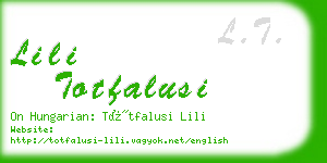 lili totfalusi business card